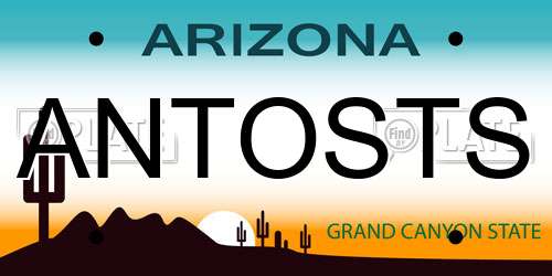 ANTOSTS Arizona License Plate