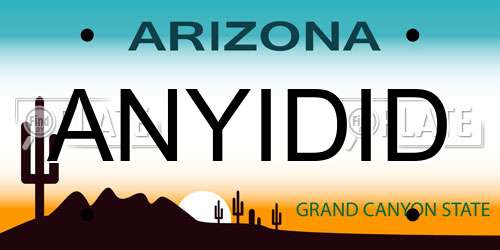 ANYIDID Arizona License Plate