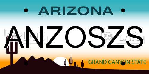 ANZOSZS Arizona License Plate