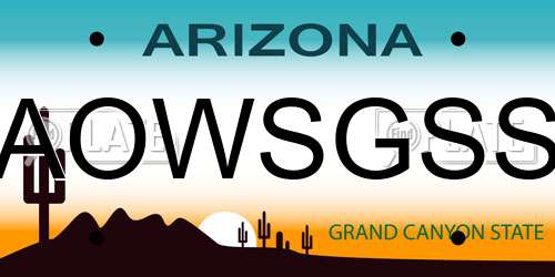 AOWSGSS Arizona License Plate