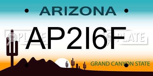 AP2I6F Arizona License Plate
