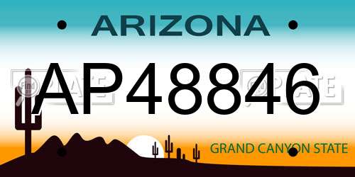 AP48846 Arizona License Plate