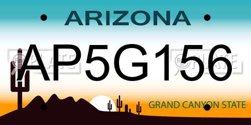 AP5G156 Arizona License Plate