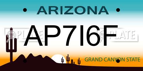 AP7I6F Arizona License Plate