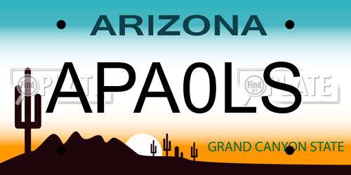 APA0LS Arizona License Plate