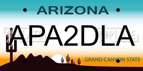 APA2DLA Arizona License Plate