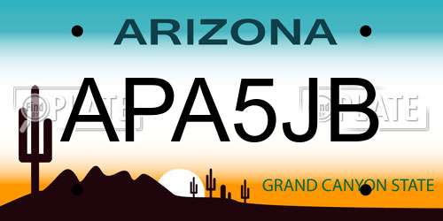APA5JB Arizona License Plate