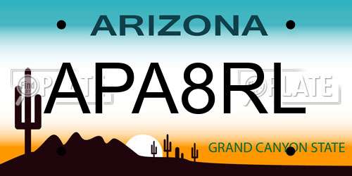 APA8RL Arizona License Plate