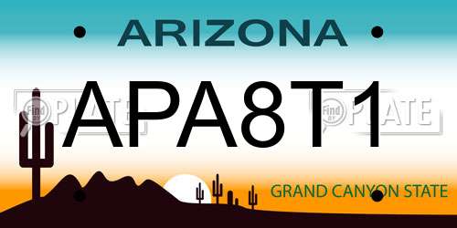 APA8T1 Arizona License Plate