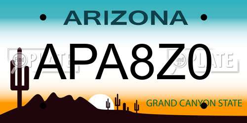 APA8Z0 Arizona License Plate