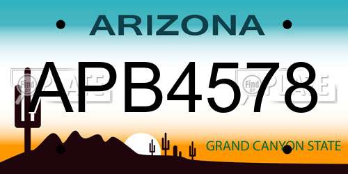 APB4578 Arizona License Plate