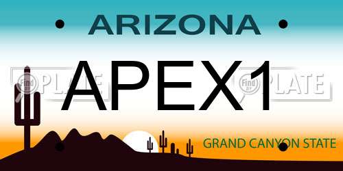 APEX1 Arizona License Plate