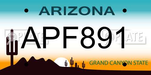 APF891 Arizona License Plate
