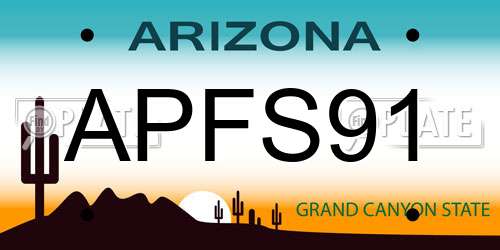APFS91 Arizona License Plate
