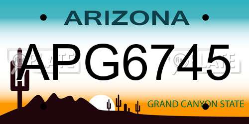 APG6745 Arizona License Plate