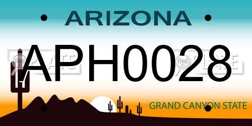 APH0028 Arizona License Plate