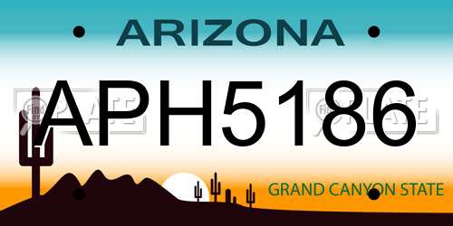 APH5186 Arizona License Plate