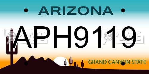 APH9119 Arizona License Plate