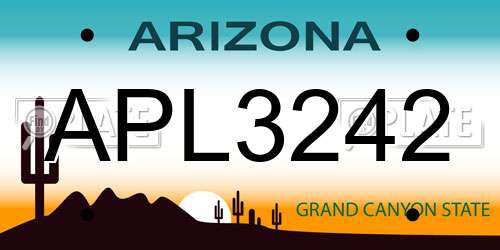 APL3242 Arizona License Plate