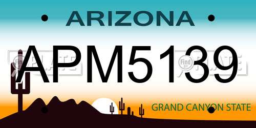 APM5139 Arizona License Plate