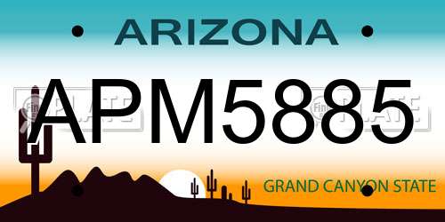 APM5885 Arizona License Plate
