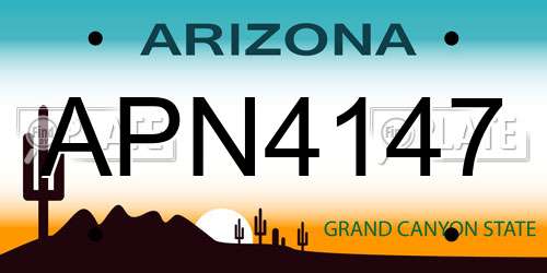 APN4147 Arizona License Plate