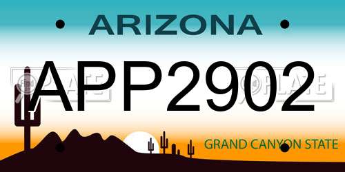 APP2902 Arizona License Plate