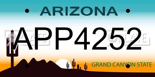 APP4252 Arizona License Plate