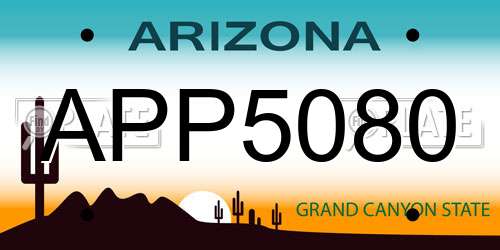 APP5080 Arizona License Plate