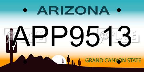 APP9513 Arizona License Plate