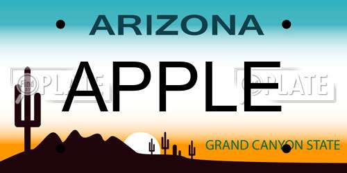 APPLE Arizona License Plate