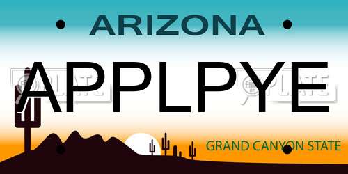 APPLPYE Arizona License Plate