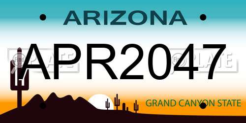 APR2047 Arizona License Plate
