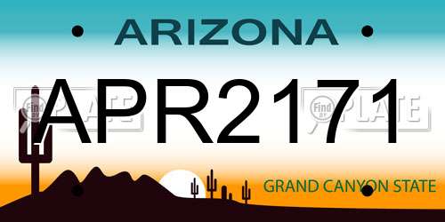 APR2171 Arizona License Plate