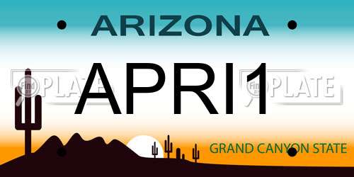 APRI1 Arizona License Plate