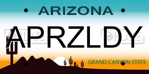 APRZLDY Arizona License Plate