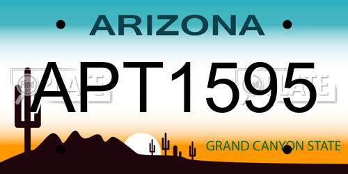 APT1595 Arizona License Plate