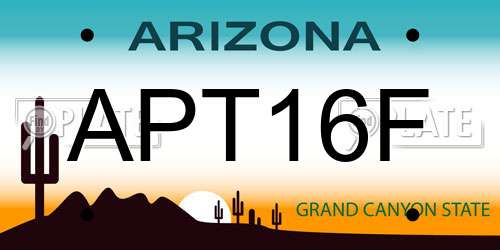 APT16F Arizona License Plate