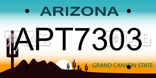 APT7303 Arizona License Plate