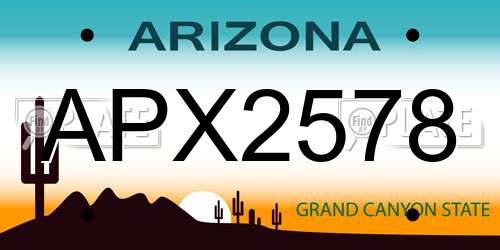 APX2578 Arizona License Plate