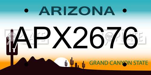 APX2676 Arizona License Plate