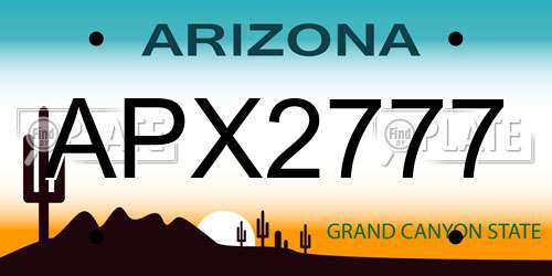 APX2777 Arizona License Plate