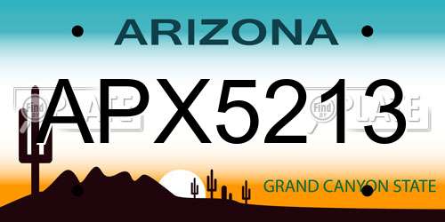 APX5213 Arizona License Plate