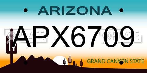 APX6709 Arizona License Plate