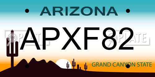 APXF82 Arizona License Plate