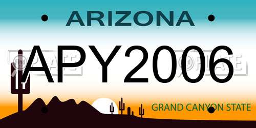 APY2006 Arizona License Plate