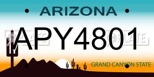 APY4801 Arizona License Plate