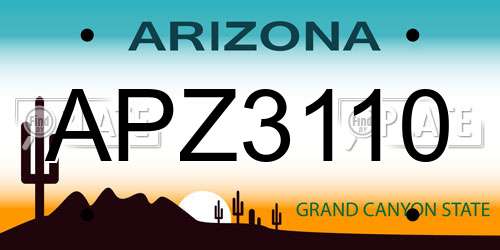 APZ3110 Arizona License Plate