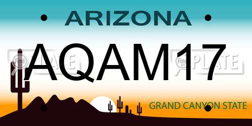AQAM17 Arizona License Plate