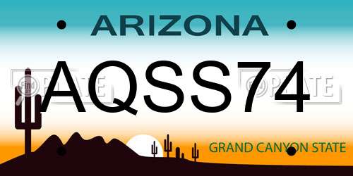 AQSS74 Arizona License Plate